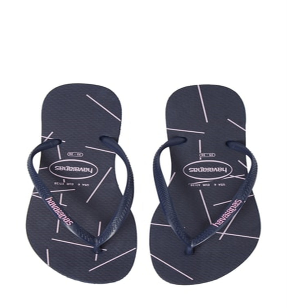 Chinelo Havaianas Feminino Fine Lines Slim Azul Tamanho 5