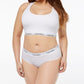 CALVIN KLEIN Intimates Branco Algodão Misturado Faixa Elástica Diário Hipster Plus Size 2XL
