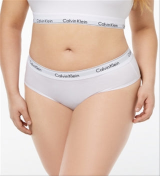 CALVIN KLEIN Intimates Branco Algodão Misturado Faixa Elástica Diário Hipster Plus Size 2XL