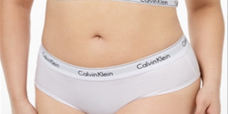 CALVIN KLEIN Intimates Branco Algodão Misturado Faixa Elástica Diário Hipster Plus Size 2XL