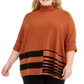Poncho feminino Alfani Plus Colorblock com gola alta, marrom, tamanho 3X