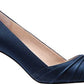 Nina Chezare Metallic Peep Toe Evening Scarpin Feminino Azul Marinho Tamanho 6,5 M