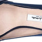 Nina Chezare Metallic Peep Toe Evening Scarpin Feminino Azul Marinho Tamanho 6,5 M