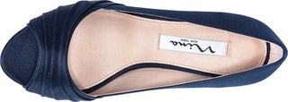 Nina Women's Chezare Metallic Peep Toe Evening Pumps Navy Size 6.5 M