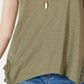 Camiseta feminina de crochê com bainha de lenço Style &amp; Co - Verde, tamanho XS