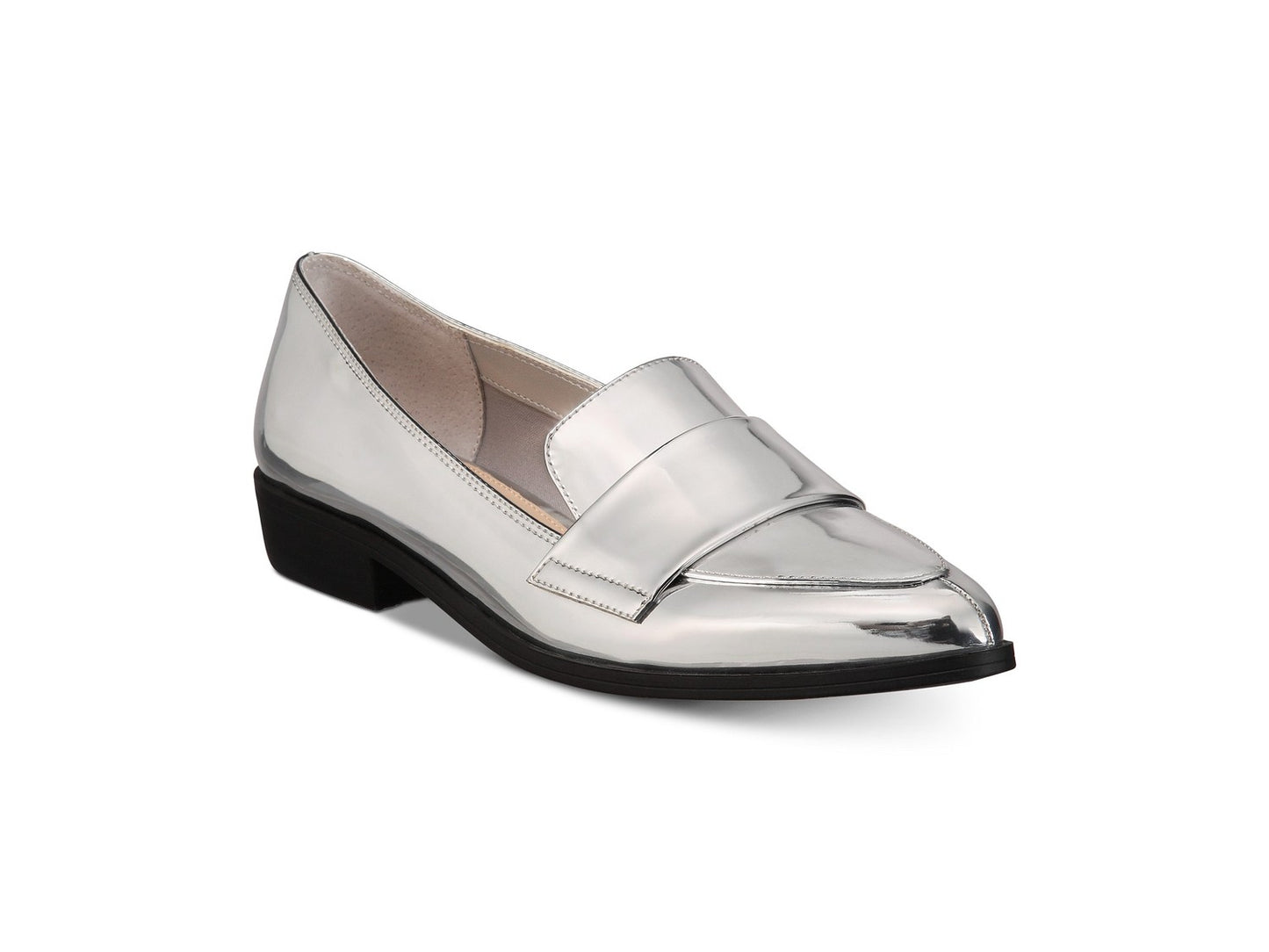 Mocassim feminino Bar III Involve bico fino prateado tamanho 5