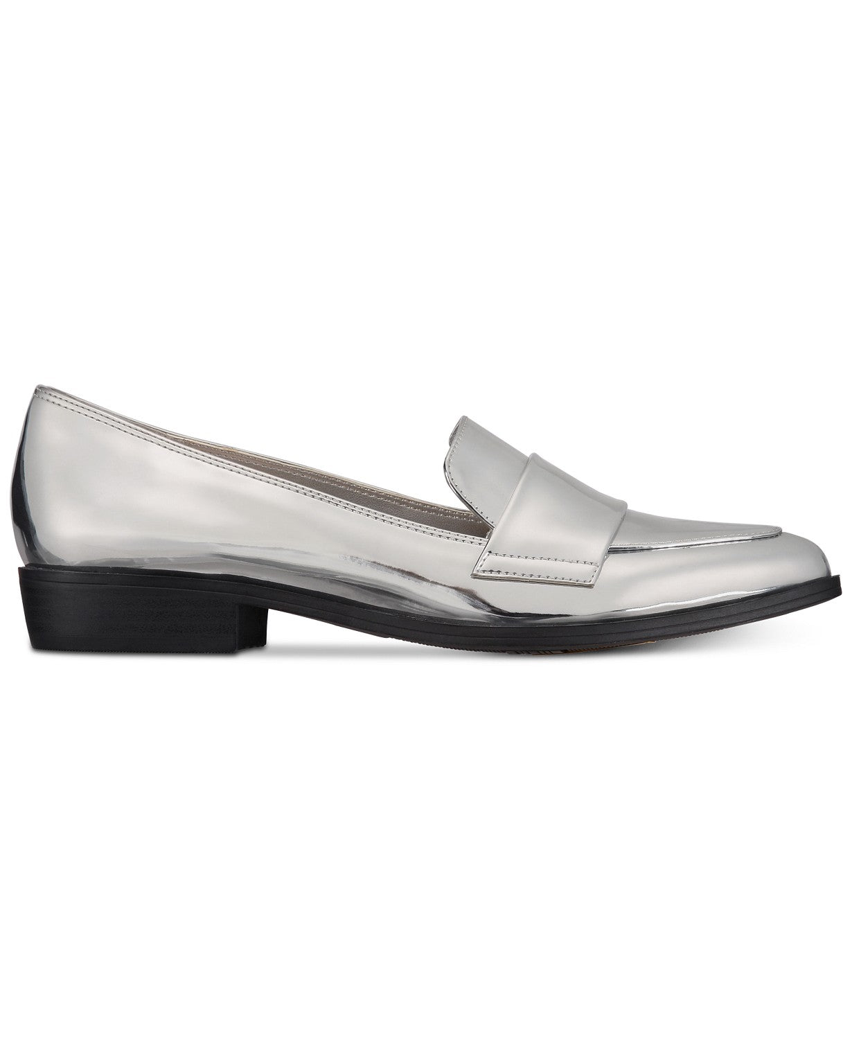 Mocassim feminino Bar III Involve bico fino prateado tamanho 5