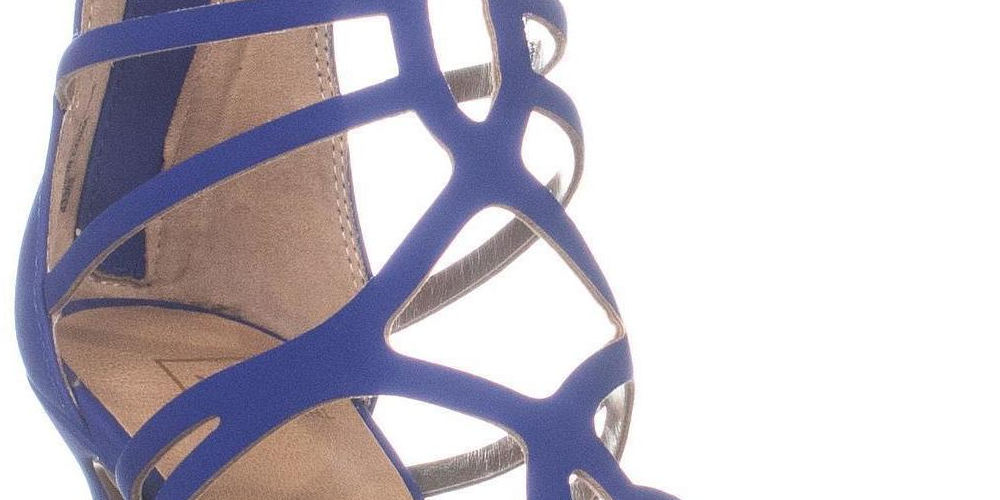 Material Girl Sapatos Clássicos Pixie Peep Toe em Tecido Feminino Azul Tamanho 9 M