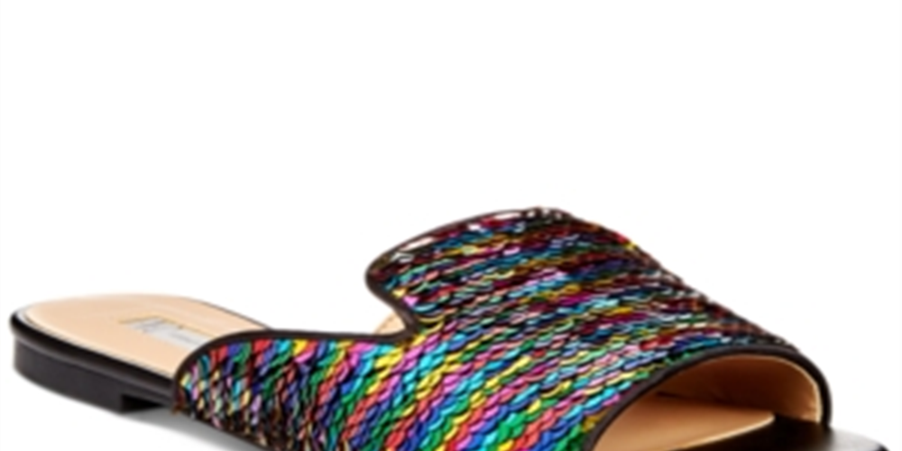 Sandálias femininas casuais com tiras abertas Mayla da INC International Concepts, pretas, tamanho 7M