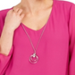 Blusa feminina com colar assimétrico JM Collection, rosa, tamanho X-S
