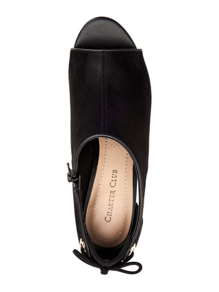 Charter Club Hirah com amarração nas costas, salto alto peep toe feminino, preto, tamanho 7 M