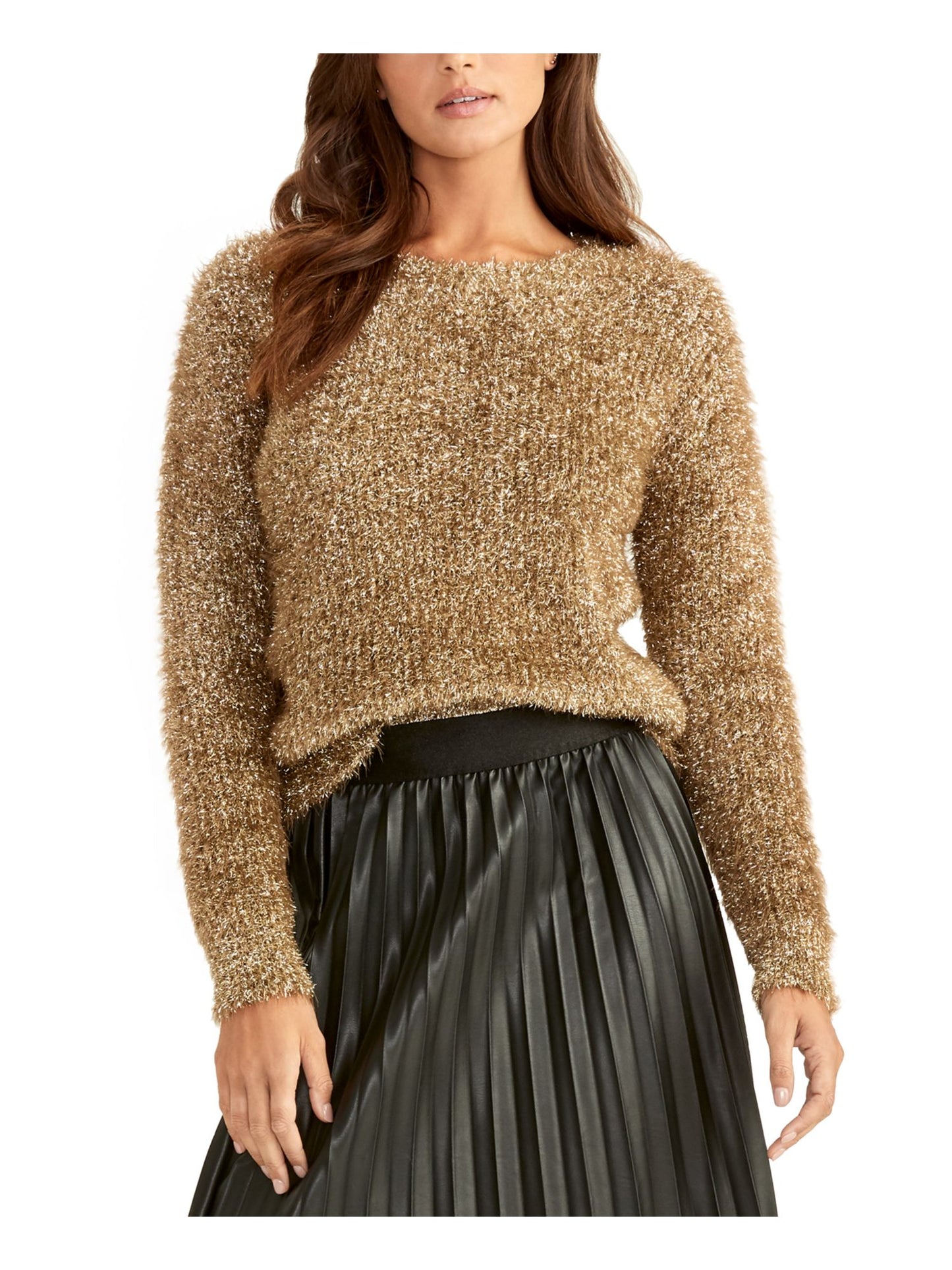 Suéter feminino Delia com manga franzida RACHEL Rachel Roy, dourado, tamanho GG