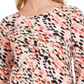 Camiseta feminina jacquard manga 3/4 da coleção JM, verde, tamanho pequeno