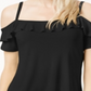 Blusa feminina Bar III com babados e ombros descobertos, preta, tamanho GG