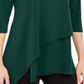 Blusa feminina Alfani com bainha assimétrica e manga 3/4, verde, tamanho médio
