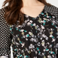 Top feminino com estampa mista e amarração frontal, preto, Happy Mix, tamanho XS