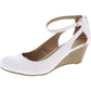 Sun + Stone Miley Faux Leather Elegante Wedge Heels Feminino Branco Tamanho 9 M