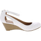 Sun + Stone Miley Faux Leather Elegante Wedge Heels Feminino Branco Tamanho 9 M