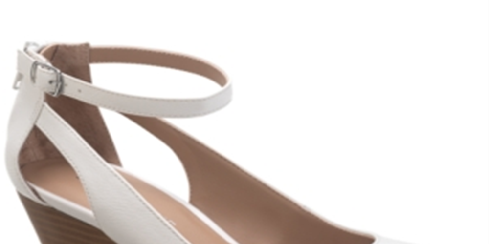 Sun + Stone Miley Faux Leather Elegante Wedge Heels Feminino Branco Tamanho 9 M