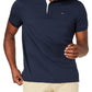 Polo Tommy Hilfiger Masculino de Algodão com Ajuste Personalizado, Azul Marinho, Tamanho 2XL