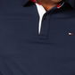 Polo Tommy Hilfiger Masculino de Algodão com Ajuste Personalizado, Azul Marinho, Tamanho 2XL