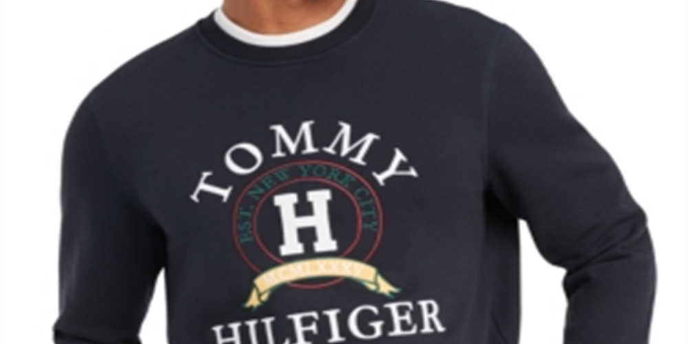 Tommy Hilfiger Moletom com logotipo Back Bay masculino azul tamanho pequeno