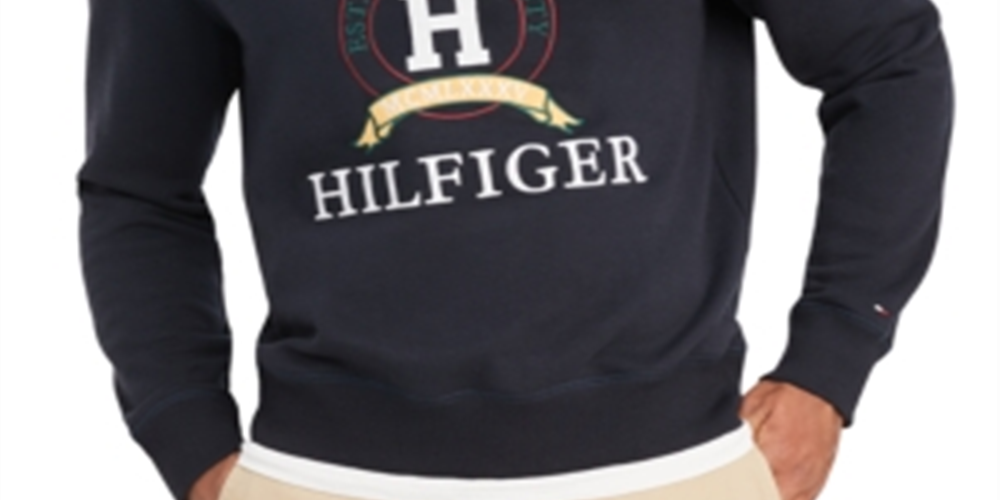 Tommy Hilfiger Moletom com logotipo Back Bay masculino azul tamanho pequeno