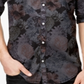 Camisa masculina de algodão com estampa floral e botões NC, cinza, tamanho XS