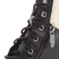 Botas de couro com zíper e cadarço Marc Fisher femininas, bico fino, sola de couro, acabamento em pele, bico redondo Lansly, salto bloco, zíper, tamanho 10 M
