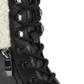 Botas de couro com zíper e cadarço Marc Fisher femininas, bico fino, sola de couro, acabamento em pele, bico redondo Lansly, salto bloco, zíper, tamanho 10 M