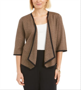 Cardigan feminino Alfani com frente drapeada, marrom, tamanho pequeno