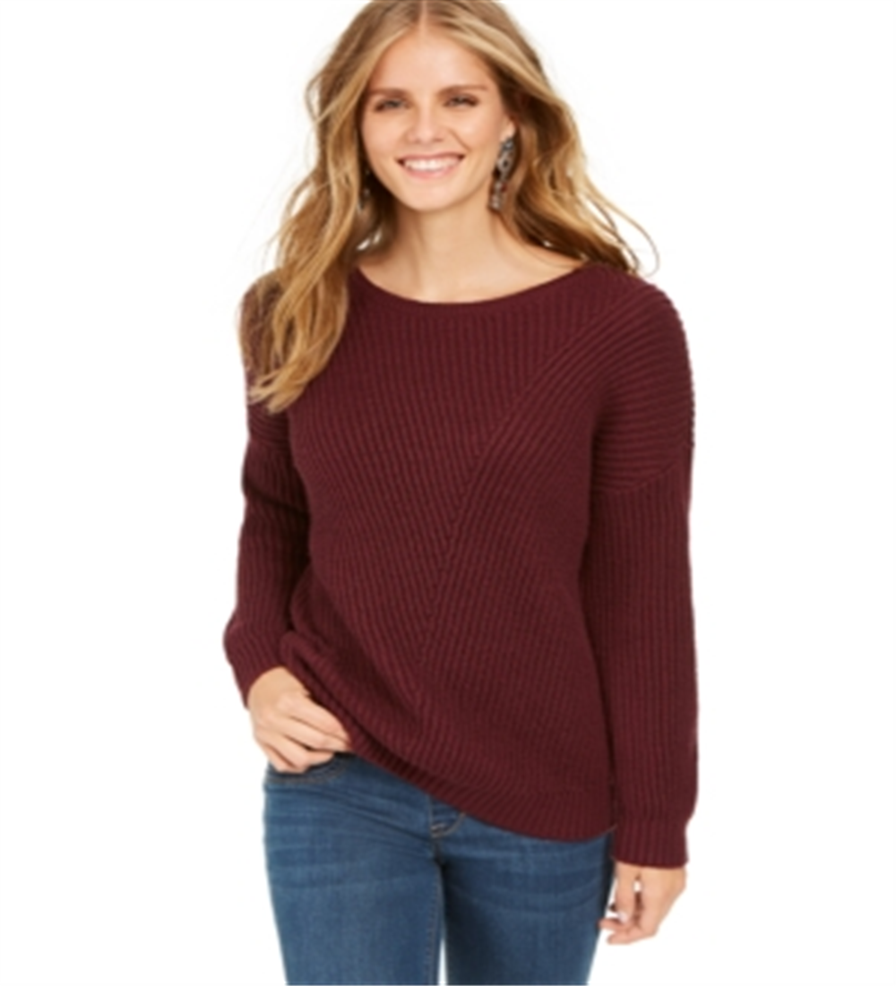 Suéter canelado com mangas caídas feminino Style &amp; Co, roxo, tamanho pequeno M