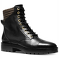 Botas militares masculinas Michael Kors Bastian de couro com bico fechado e cano curto, pretas, tamanho 5,5