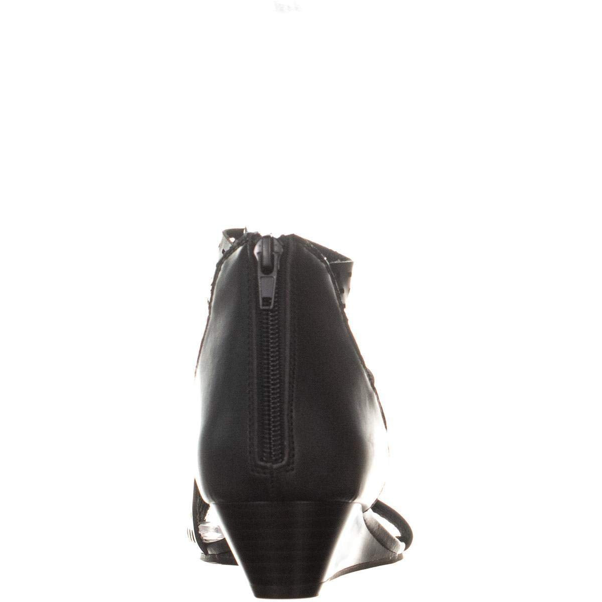 Sandálias plataforma casuais Giordi abertas femininas Style &amp; Co, pretas, tamanho 8,5 M