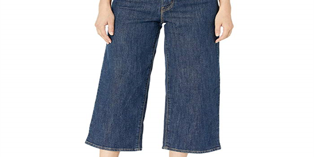 Calça jeans feminina Levi's Mile High Wide Leg com cinto, azul, tamanho 31x25