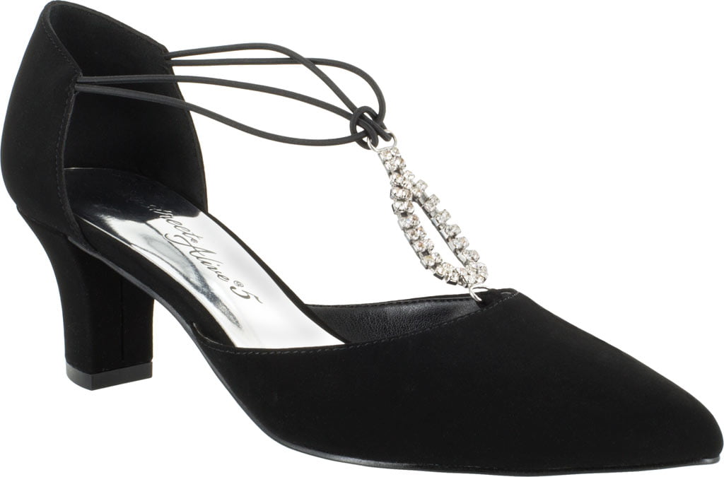 Sapatos de festa femininos Easy Street Moonlight com strass, pretos, tamanho 6 M