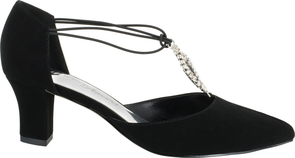 Sapatos de festa femininos Easy Street Moonlight com strass, pretos, tamanho 6 M