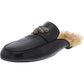 Mocassim feminino INC International Concepts com detalhes em pele sintética, preto, tamanho 9 M