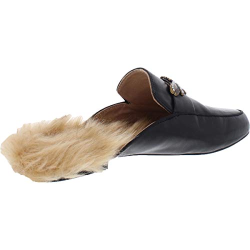 Mocassim feminino INC International Concepts com detalhes em pele sintética, preto, tamanho 9 M
