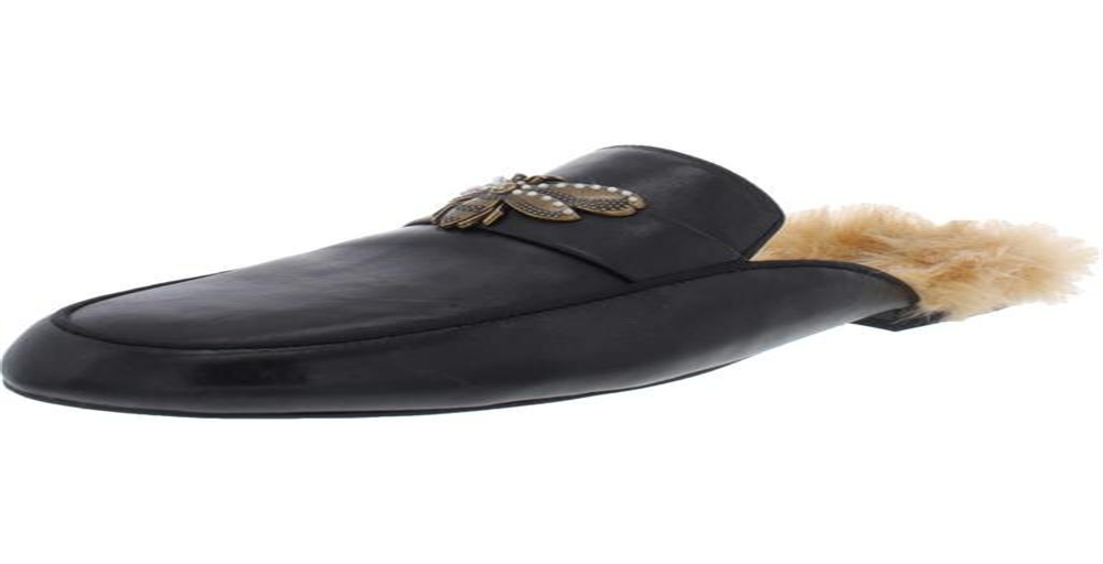 Mocassim feminino INC International Concepts com detalhes em pele sintética, preto, tamanho 9 M