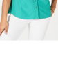Camisa feminina sem mangas Charter Club Piquet com pedra turquesa, tamanho 6