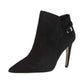 Sam Edelman Feminino Fivela Acolchoada Accent Logo Fiora Bico Fino Salto Agulha Zíper Couro Preto Tamanho 7,5 M