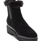 Botas femininas DKNY de tecido com bico amendoado e cano curto, pretas, tamanho 7,5 m