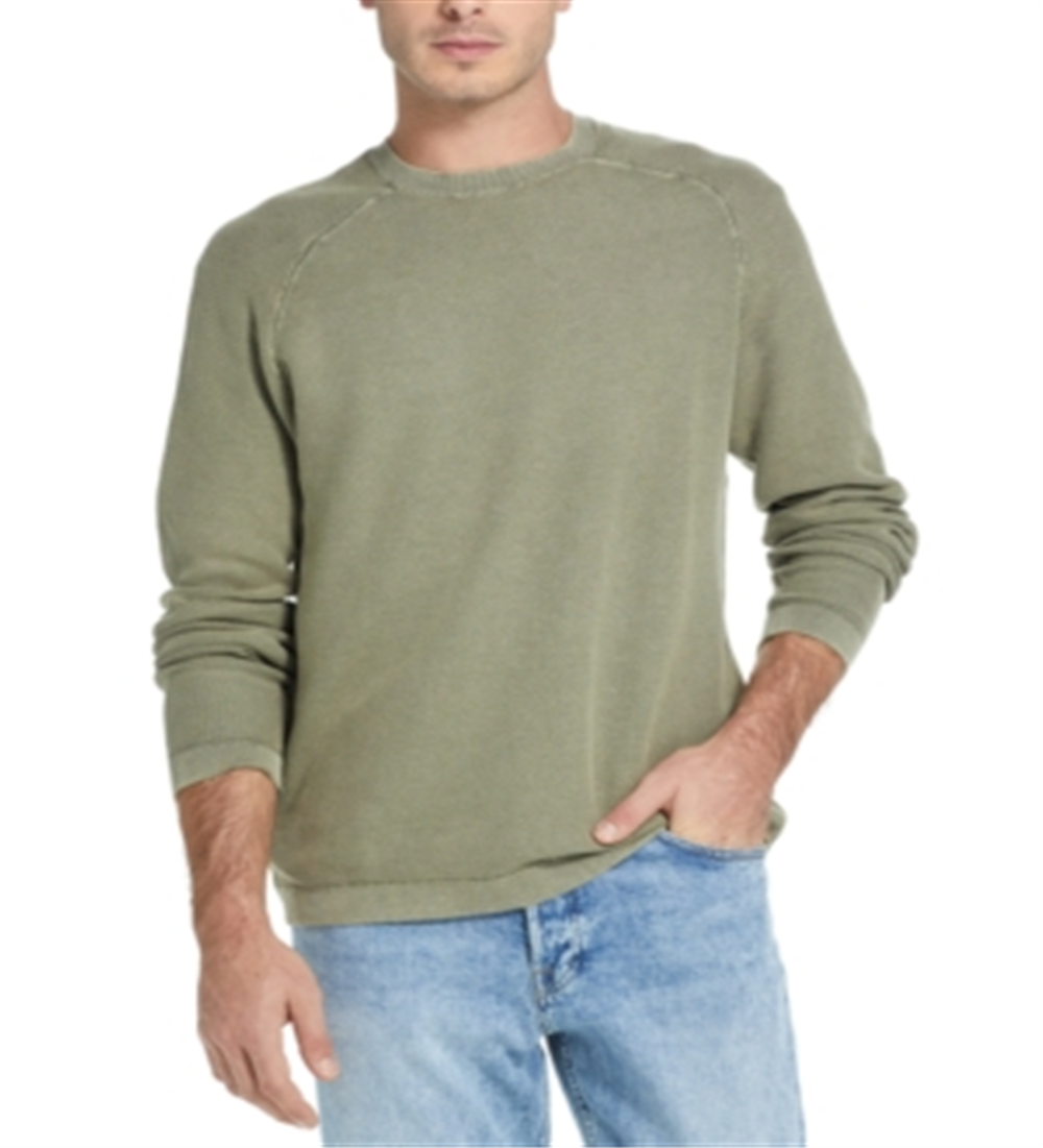 Suéter masculino vintage à prova de intempéries Stonewashed verde-óleo 3XL