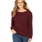Suéter canelado com mangas caídas estilo &amp; co feminino, tamanho pequeno, Berry Jam, roxo, tamanho pequeno, L