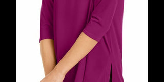 Blusa assimétrica com ombros descobertos Alfani feminina, roxa, tamanho médio