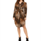 Vestido-camisa feminino Alfani com estampa animal, marrom, tamanho 6 P