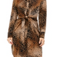 Vestido-camisa feminino Alfani com estampa animal, marrom, tamanho 6 P