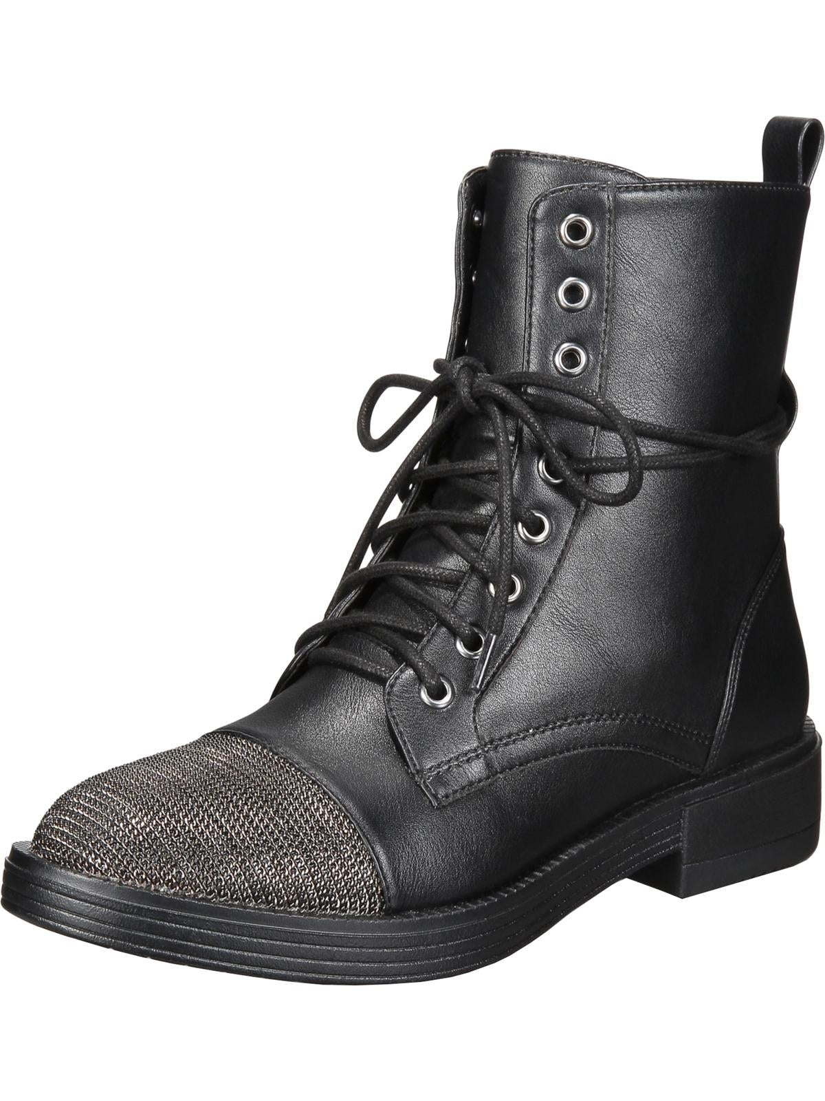 Botas de combate femininas XYLA com biqueira de metal, tamanho 8 M, pretas, DV by Dolce Vita