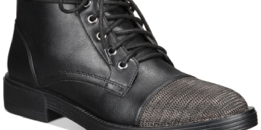 Botas de combate femininas XYLA com biqueira de metal, tamanho 8 M, pretas, DV by Dolce Vita
